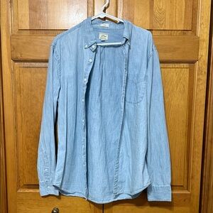 J. Crew Slim Chambray Blue Button-Down Shirt